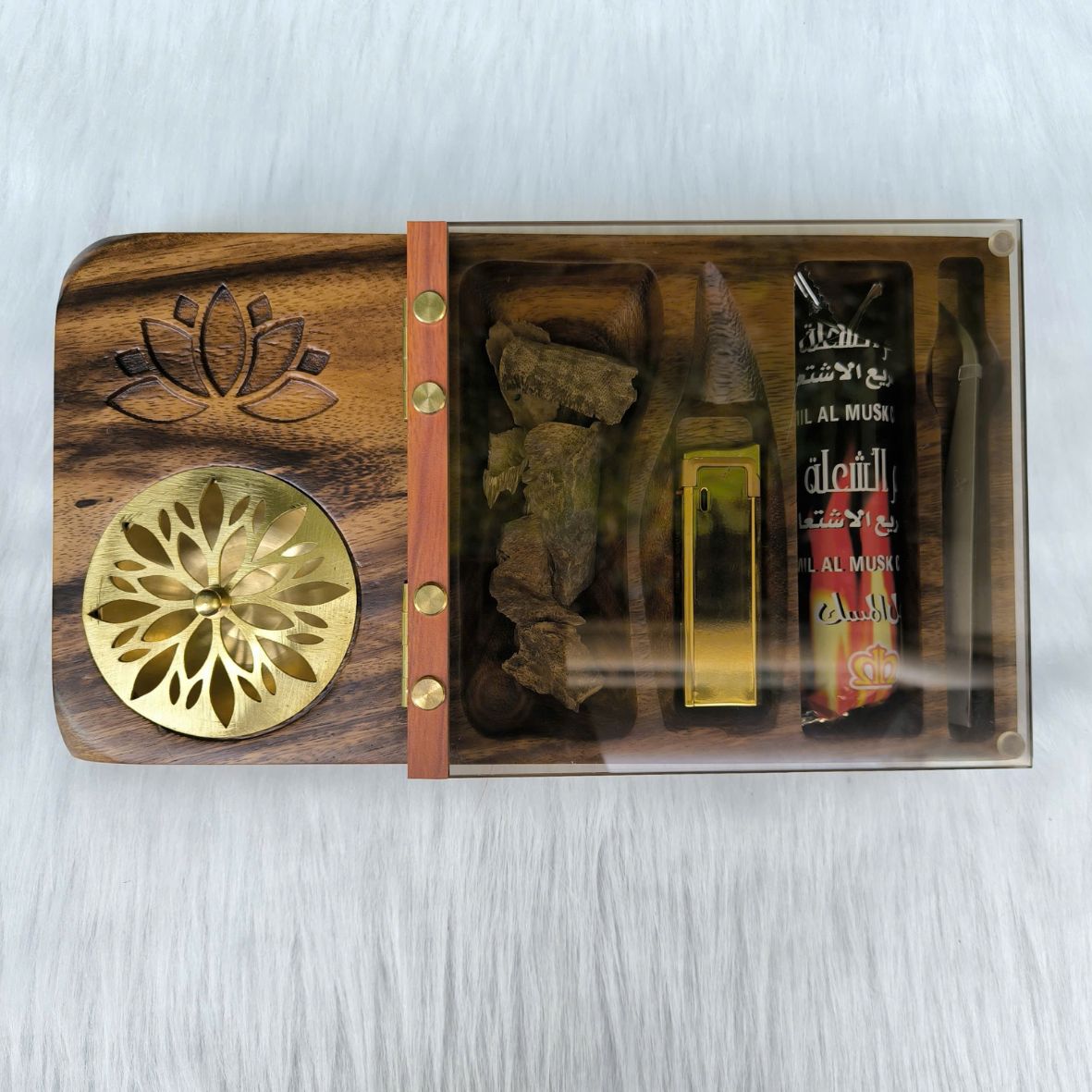 Hộp gỗ nội thất xông trầm hương miếng cao cấp